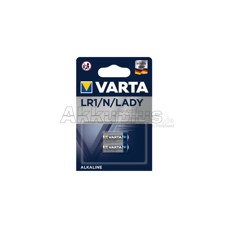 Varta - LR1 / N / Lady / 4001 - 1,5 Volt 850mAh AlMn - 2er Blister