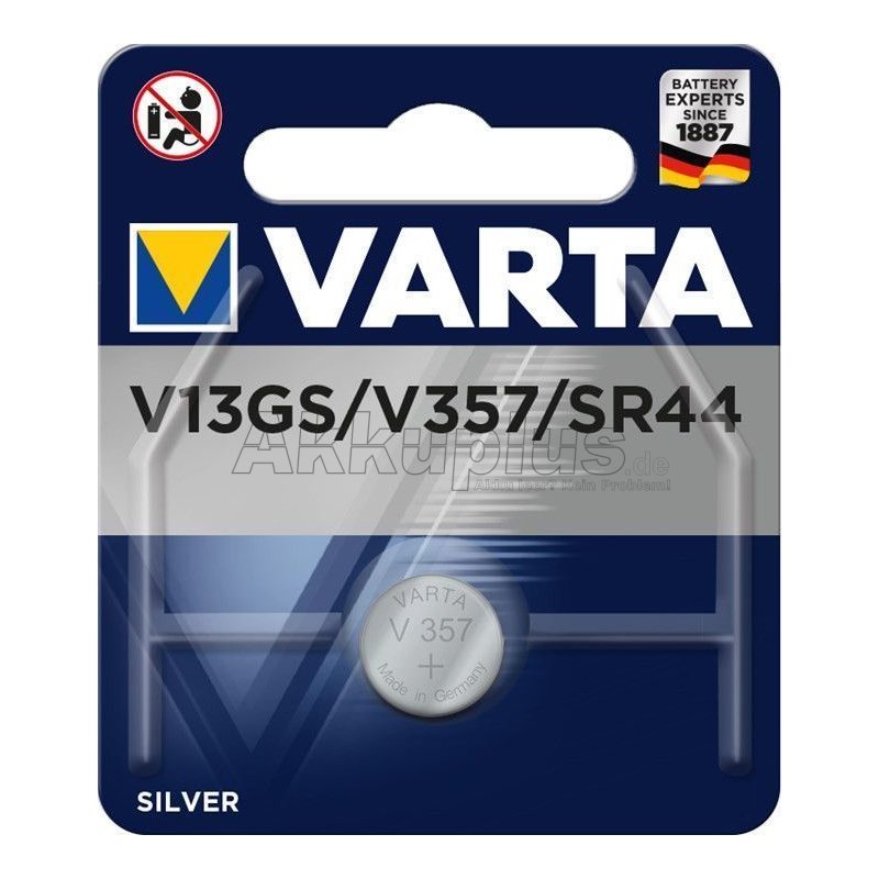 Varta - SR44 / V13GS / 357 / SR1154W / V76PX - 1,55 Volt 155mAh Silberoxid-Zink - Uhrenbatterie