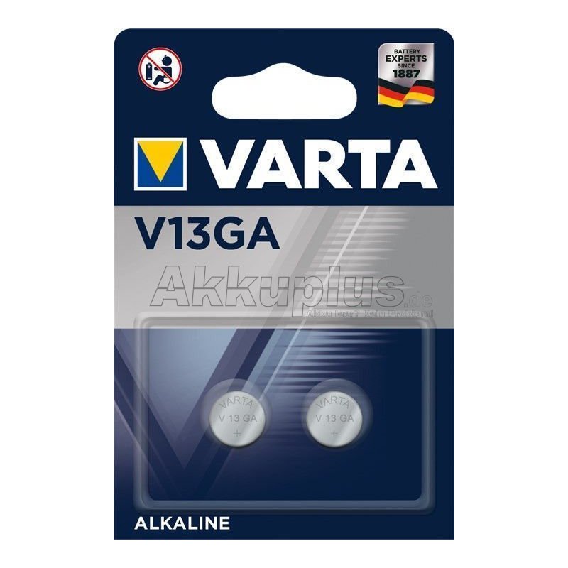 Varta - V13GA / LR44 / L1154 / SG3 / 4276 - 1,5 Volt 155mAh AlMn - 2er Blister