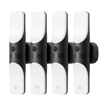 eufy Kabelgebundene Wandleuchte mit Kamera S100 (4er-Pack) Schwarz