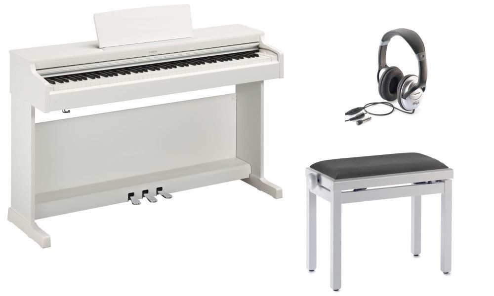 Yamaha ARIUS YDP-165WH Set Digitalpiano mit Klavierbank und Kopfhörer