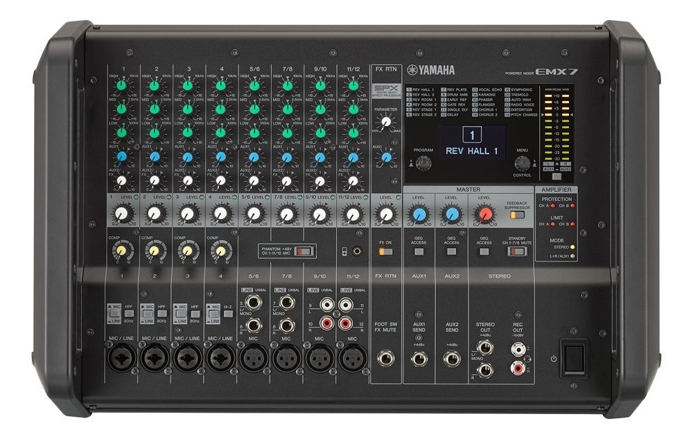 Yamaha EMX 7 Powermixer 12 Kanal Mischpult mit Endstufe