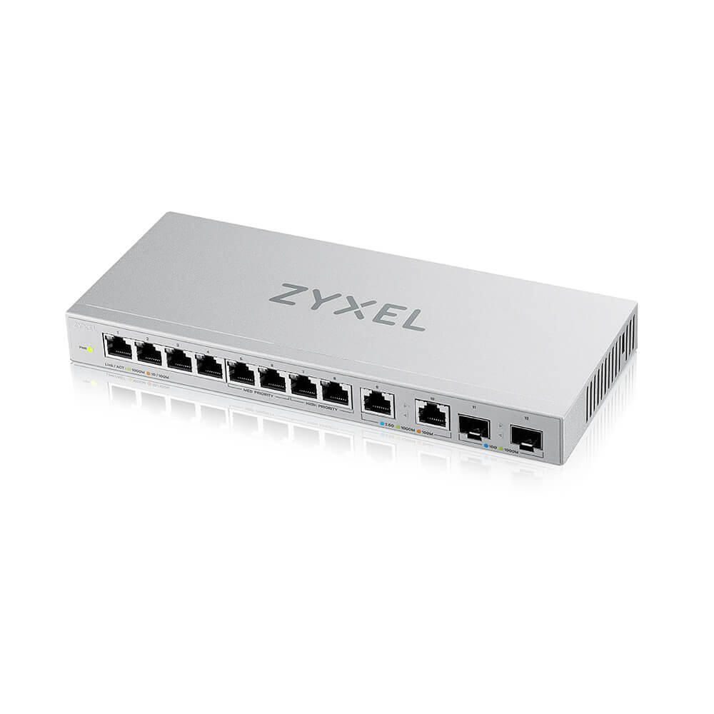 Zyxel Switch 12-Port Multigigabit Ethernet 8-Port Gigabit, 2-Port 2.5 Gbps, 2-Port SFP+ unmanaged lüfterlos XGS1010-12