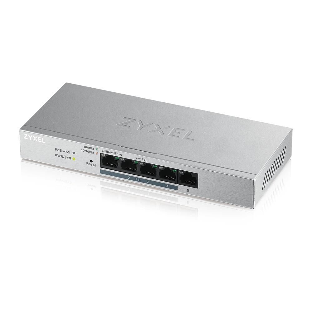 Zyxel Switch 5-Port Gigabit Ethernet 4-Port PoE+ 60W Web managed lüfterlos