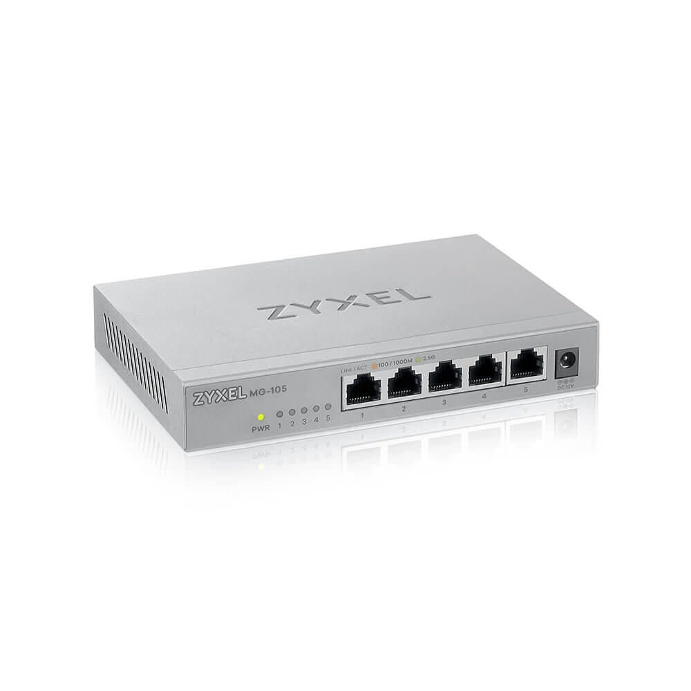 Zyxel Switch 5-Port Gigabit Ethernet lüfterlos unmanaged (MG-105-ZZ0101F)