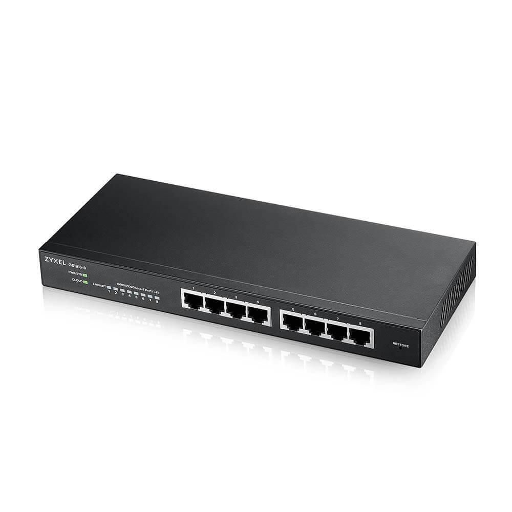 Zyxel Switch 8-Port Gigabit Ethernet 8-Port PoE+ 60W Smart Managed 0dBA