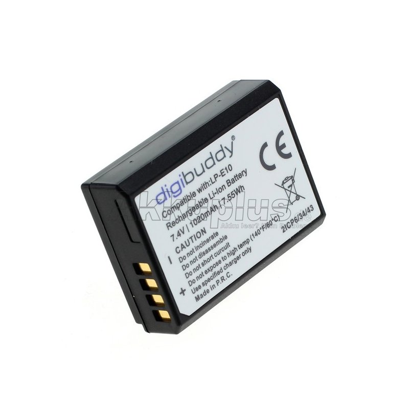 digibuddy - Ersatzakku kompatibel zu Canon LP-E10 - 7,4 Volt 1020mAh Li-Ion