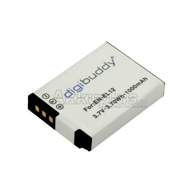 digibuddy - Ersatzakku kompatibel zu Nikon EN-EL12 - 3,7 Volt 1000mAh Li-Ion