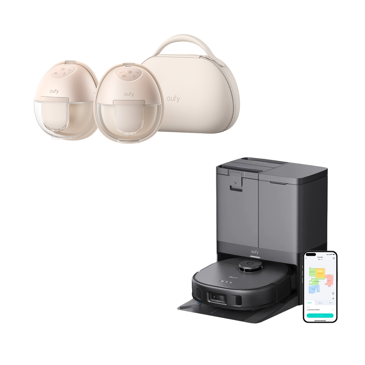 eufy X10 Pro Omni + eufy Tragbare Milchpumpe Pump S1 Pro eufy X10 Pro Omni + eufy Tragbare Milchpumpe Pump S1 Pro