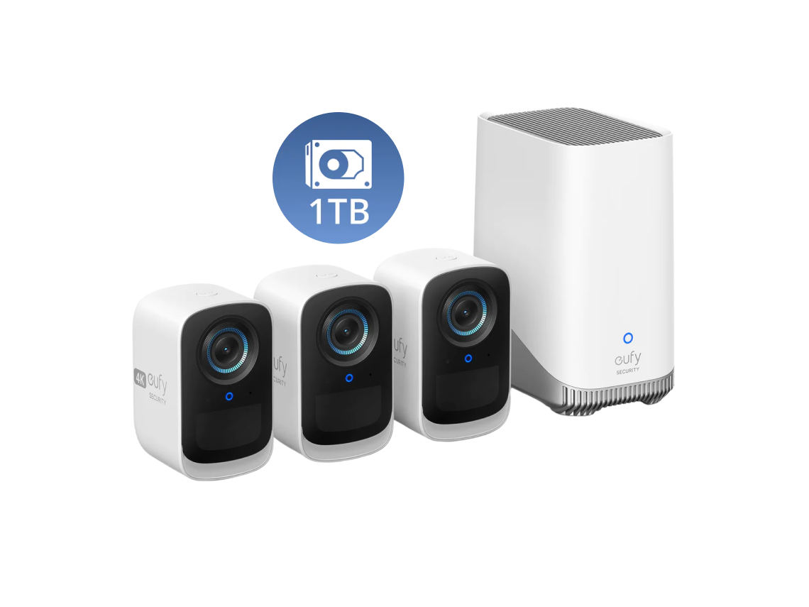 eufyCam S300 (eufyCam 3C) 3-Cam Kit+ 1TB Festplatte White