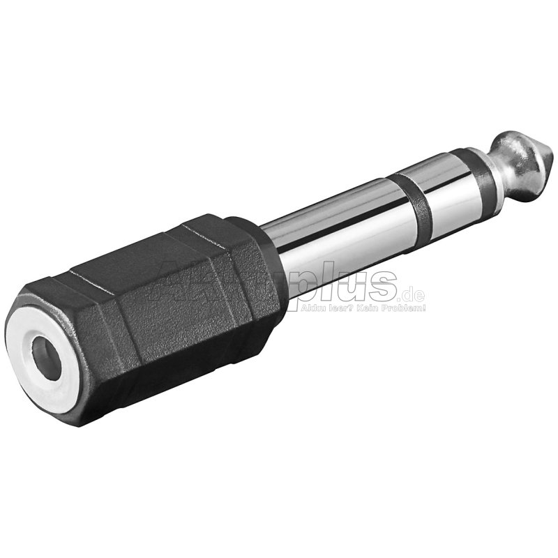 goobay - Kopfhörer Adapter, AUX Klinke 6,35 mm zu 3,5 mm - Klinke 6,35 mm Stecker (3-Pin, stereo) > Klinke 3,5 mm Buchse (3-Pin, stereo)