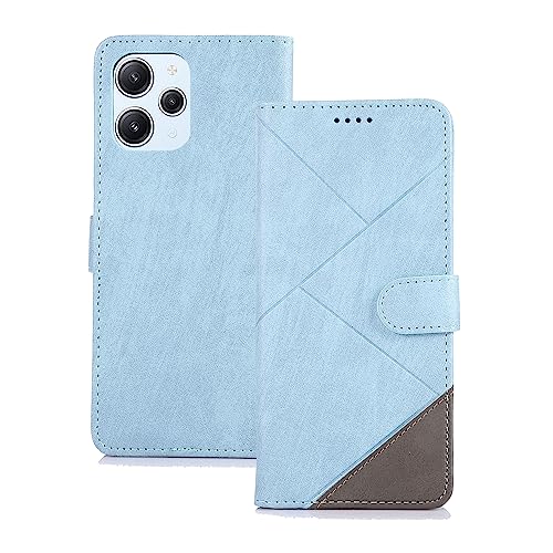 binandteam Handyhülle für Xiaomi Redmi 12 4G Hülle Premium Leder Klappbar Flip Case Wallet Magnet Magnetisch Kartenfach Klapphülle RFID Schutzhülle Lederhülle für Redmi 12 4G - Hellblau von binandteam