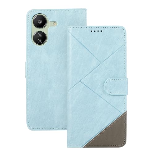 binandteam Handyhülle für Xiaomi Redmi 13C 4G, Flip Cover Case mit Premium Leder, Hellblau von binandteam