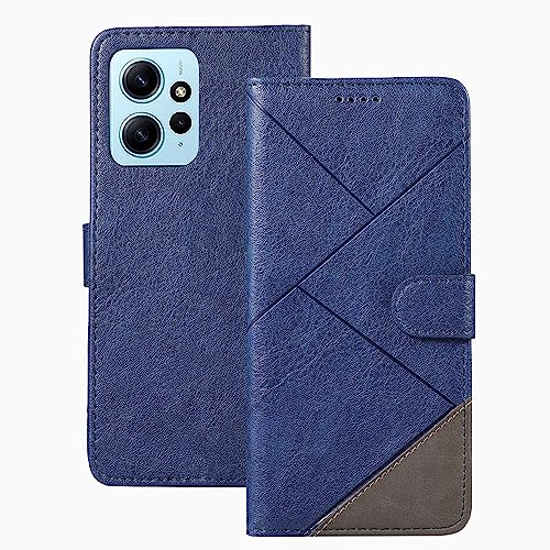 binandteam Handyhülle für Xiaomi Redmi Note 12 4G Hülle Premium Lederhülle Klappbar Flip Tasche Magnet Kartenfach Standfunktion Schutzhülle für Xiaomi Redmi Note 12 4G - Blau von binandteam