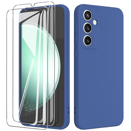 binandteam Hülle für Samsung Galaxy S23 FE 5G (6.4") mit 2 Schutzfolie,Weiche TPU Silikon Bumper Schutzhülle und PC Hardcase Stoßfeste Handyhülle für Samsung Galaxy S23 FE 5G - Blau von binandteam