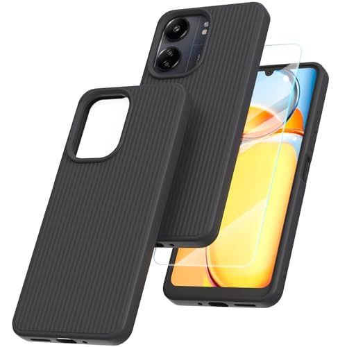 binandteam Hülle für Xiaomi Redmi 13C 4G mit 1 Stück Hartglas, Flüssige Silikon Stoßfest Dünn Weiche TPU Bumper Cover mit Mikrofaserfutter Handyhülle für Xiaomi Redmi 13C 4G - Schwarz binandteam Hülle für Xiaomi Redmi 13C 4G mit 1 Stück Hartglas, Flüssige Silikon Stoßfest Dünn Weiche TPU Bumper Cover mit Mikrofaserfutter Handyhülle für Xiaomi Redmi 13C 4G - Schwarz von binandteam