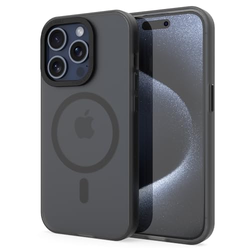 binandteam Magnetisch Hülle kompatibel mit iPhone 15 Pro Max Schutzhülle, Stoßfeste Kratzfeste mit MagSafe (Anti-Fingerabdruck) Dünne Griffige Mattierte Handyhülle für iPhone 15 Pro Max - Schwarz von binandteam