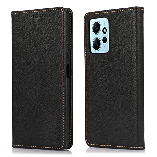 binandteam Xiaomi Redmi Note 12 4G (6.67'') Hülle,Redmi Note 12 4g Hülle Flip Wallet Handyhülle PU Leder Tasche Case Kartensteckplätzen Schutzhülle mit Xiaomi Redmi Note 12 4G-Schwarz von binandteam