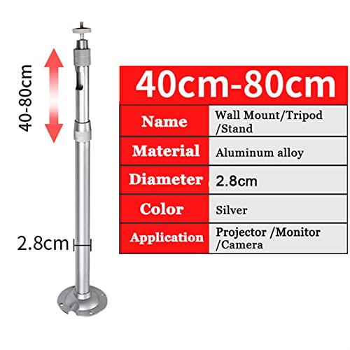 Projektorständer Projektorständer, universelle Projektor-Deckenhalterung, Wandhalterung, Verstellbarer 360°-Deckenaufhänger, Belastung 5 kg Projektorhalterung für die Wand(40-80cm) von birene