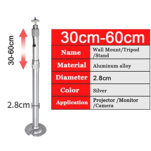 birene Projektorständer Projektorständer, universelle Projektor-Deckenhalterung, Wandhalterung, Verstellbarer 360°-Deckenaufhänger, Belastung 5 kg Projektorhalterung für die Wand(30-60cm) von birene