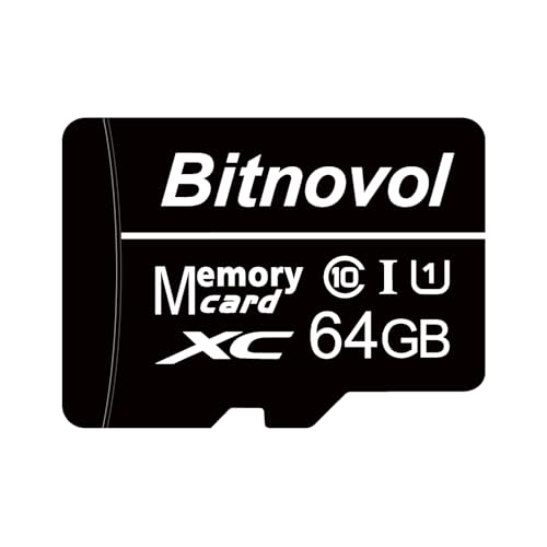 Bitnovol Mikro 64 GB SD-Karte für Überwachungskameras, Klasse 10, Lesen 100 MB/s, Schreiben 25 MB/s, Speicherkarte SD-Karte für Kamera PC Telefon Tablet, besonders kompatibel mit bitnovol Wireless von bitnovol