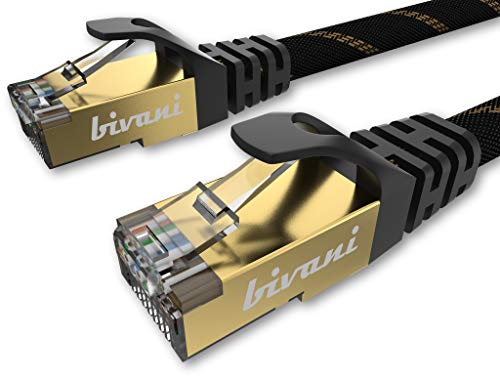 bivani Cat 8.1 Premium 1 Meter Netzwerkkabel - 40 Gbps - 25GBase-T / 40GBase-T - 2000 MHz PIMF - S/FTP geschirmtes Gigabit Cat 8 Ethernet Kabel mit RJ45 Stecker/Nylonschutz - Elite Series - 1M von bivani