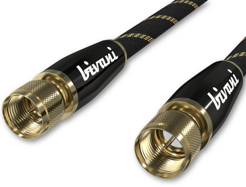 bivani Premium SAT Koaxial Antennenkabel F-Stecker SAT-Kabel, F-Verbinder, F-Verbinder (200 cm), Koaxialkabel, Fernsehkabel, Modemkabel, Radio, DVB-T, DVB-T2, DVB-C, DVB-S, DVB-S2, FullHD, UltraHD, UHD, HDTV, TV von bivani