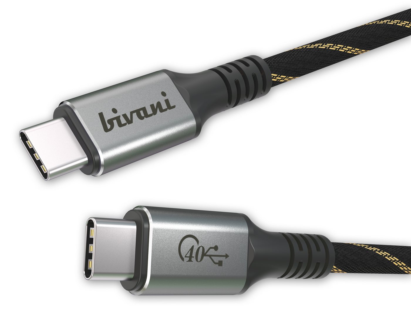 bivani Premium USB4 Gen3x2 Kabel USB-Kabel, USB-C, USB-C (120 cm), 40 Gbps, Crystal Clear HD, 8K (7680 x 4320) @ 60Hz, Dual 4K(4096x2160) @ 60Hz, Thunderbolt, USB, 100W (20V/5A), Thunderbolt 4, Thunderbolt 3 von bivani