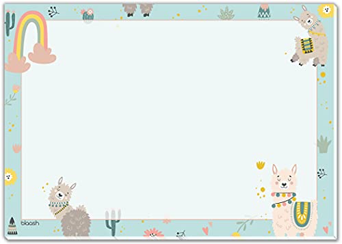 blaash® XXL Alpaka Schreibtischunterlage aus Papier | DIN A2 Unterlage für Kinder, Teenager und Erwachsene | 25 Blatt Block mit viel Platz für Notizen und Ideen | Unterlage Schreibtisch Mädchen von blaash