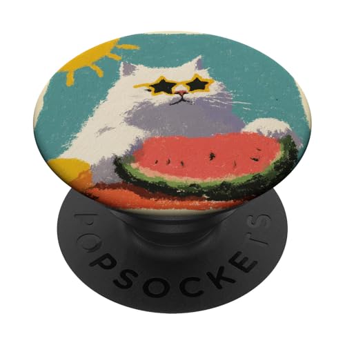 Girly | weiße Katze | Sonnenbrille | schwarze Katze mit Wasserzitrone PopSockets Klebender PopGrip Girly | weiße Katze | Sonnenbrille | schwarze Katze mit Wasserzitrone PopSockets Klebender PopGrip von black / white cat cute theme