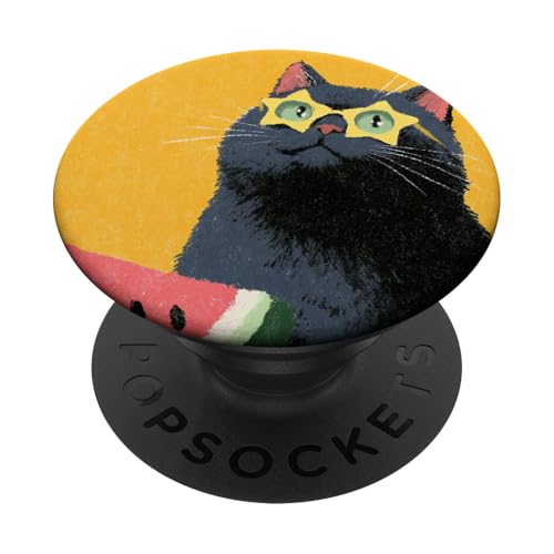 Girly | weiße Katze | Sonnenbrille | schwarze Katze mit Wasserzitrone PopSockets Klebender PopGrip Girly | weiße Katze | Sonnenbrille | schwarze Katze mit Wasserzitrone PopSockets Klebender PopGrip von black / white cat cute theme