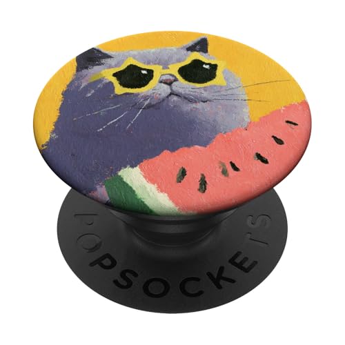 Girly | weiße Katze | Sonnenbrille | schwarze Katze mit Wasserzitrone PopSockets Klebender PopGrip Girly | weiße Katze | Sonnenbrille | schwarze Katze mit Wasserzitrone PopSockets Klebender PopGrip von black / white cat cute theme