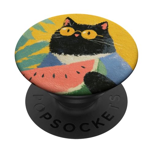 Girly | weiße Katze | Sonnenbrille | schwarze Katze mit Wasserzitrone PopSockets Klebender PopGrip Girly | weiße Katze | Sonnenbrille | schwarze Katze mit Wasserzitrone PopSockets Klebender PopGrip von black / white cat cute theme