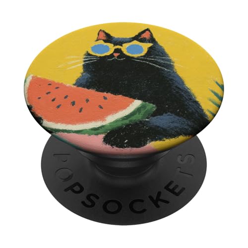 Girly | weiße Katze | Sonnenbrille | schwarze Katze mit Wasserzitrone PopSockets Klebender PopGrip Girly | weiße Katze | Sonnenbrille | schwarze Katze mit Wasserzitrone PopSockets Klebender PopGrip von black / white cat cute theme