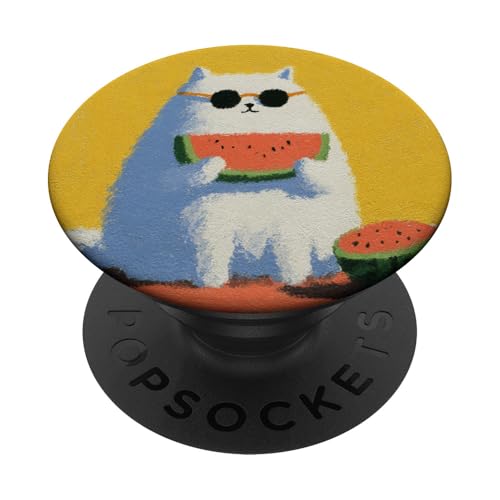 Girly | weiße Katze | Sonnenbrille | schwarze Katze mit Wasserzitrone PopSockets Klebender PopGrip Girly | weiße Katze | Sonnenbrille | schwarze Katze mit Wasserzitrone PopSockets Klebender PopGrip von black / white cat cute theme
