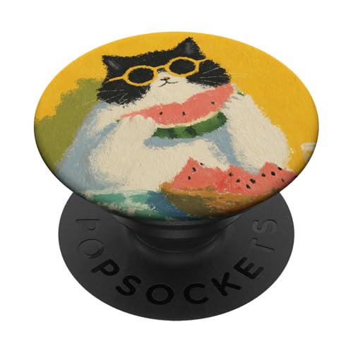 Girly | weiße Katze | Sonnenbrille | schwarze Katze mit Wasserzitrone PopSockets Klebender PopGrip Girly | weiße Katze | Sonnenbrille | schwarze Katze mit Wasserzitrone PopSockets Klebender PopGrip von black / white cat cute theme