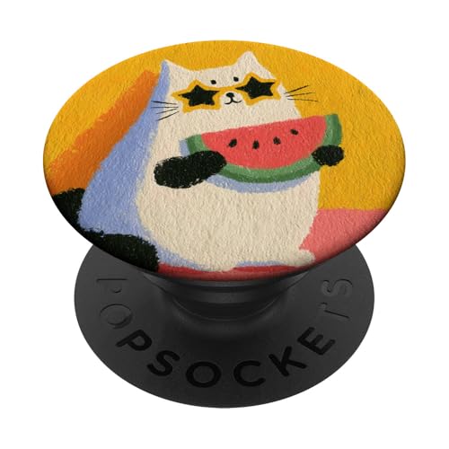 Girly | weiße Katze | Sonnenbrille | schwarze Katze mit Wasserzitrone PopSockets Klebender PopGrip Girly | weiße Katze | Sonnenbrille | schwarze Katze mit Wasserzitrone PopSockets Klebender PopGrip von black / white cat cute theme