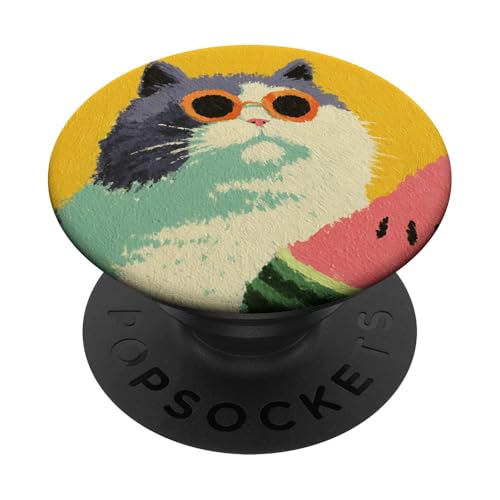 Girly | weiße Katze | Sonnenbrille | schwarze Katze mit Wasserzitrone PopSockets Klebender PopGrip Girly | weiße Katze | Sonnenbrille | schwarze Katze mit Wasserzitrone PopSockets Klebender PopGrip von black / white cat cute theme