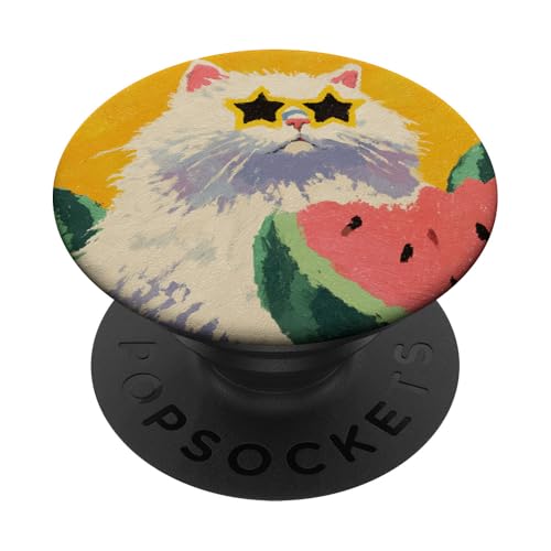 Girly | weiße Katze | Sonnenbrille | schwarze Katze mit Wasserzitrone PopSockets Klebender PopGrip Girly | weiße Katze | Sonnenbrille | schwarze Katze mit Wasserzitrone PopSockets Klebender PopGrip von black / white cat cute theme