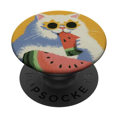 Girly | weiße Katze | Sonnenbrille | schwarze Katze mit Wasserzitrone PopSockets Klebender PopGrip Girly | weiße Katze | Sonnenbrille | schwarze Katze mit Wasserzitrone PopSockets Klebender PopGrip von black / white cat cute theme