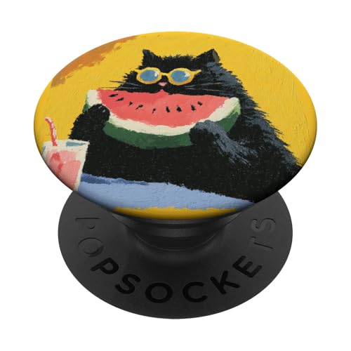 Girly | weiße Katze | Sonnenbrille | schwarze Katze mit Wasserzitrone PopSockets Klebender PopGrip Girly | weiße Katze | Sonnenbrille | schwarze Katze mit Wasserzitrone PopSockets Klebender PopGrip von black / white cat cute theme