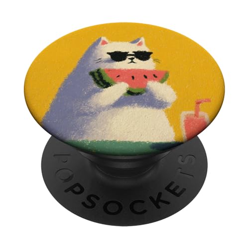 Girly | weiße Katze | Sonnenbrille | schwarze Katze mit Wasserzitrone PopSockets Klebender PopGrip Girly | weiße Katze | Sonnenbrille | schwarze Katze mit Wasserzitrone PopSockets Klebender PopGrip von black / white cat cute theme