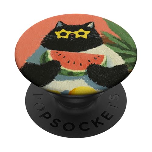 Girly | weiße Katze | Sonnenbrille | schwarze Katze mit Wasserzitrone PopSockets Klebender PopGrip Girly | weiße Katze | Sonnenbrille | schwarze Katze mit Wasserzitrone PopSockets Klebender PopGrip von black / white cat cute theme
