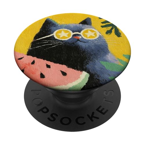 Girly | weiße Katze | Sonnenbrille | schwarze Katze mit Wasserzitrone PopSockets Klebender PopGrip Girly | weiße Katze | Sonnenbrille | schwarze Katze mit Wasserzitrone PopSockets Klebender PopGrip von black / white cat cute theme