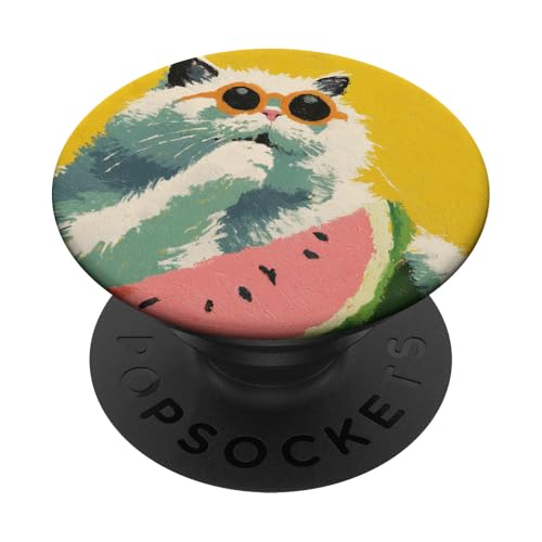 Girly | weiße Katze | Sonnenbrille | schwarze Katze mit Wasserzitrone PopSockets Klebender PopGrip Girly | weiße Katze | Sonnenbrille | schwarze Katze mit Wasserzitrone PopSockets Klebender PopGrip von black / white cat cute theme