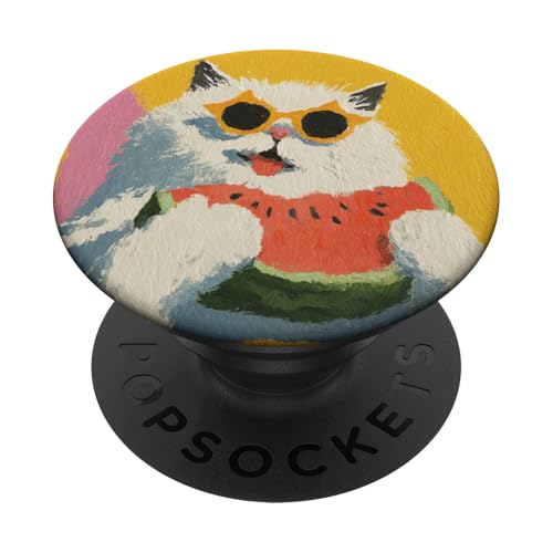 Girly | weiße Katze | Sonnenbrille | schwarze Katze mit Wasserzitrone PopSockets Klebender PopGrip Girly | weiße Katze | Sonnenbrille | schwarze Katze mit Wasserzitrone PopSockets Klebender PopGrip von black / white cat cute theme