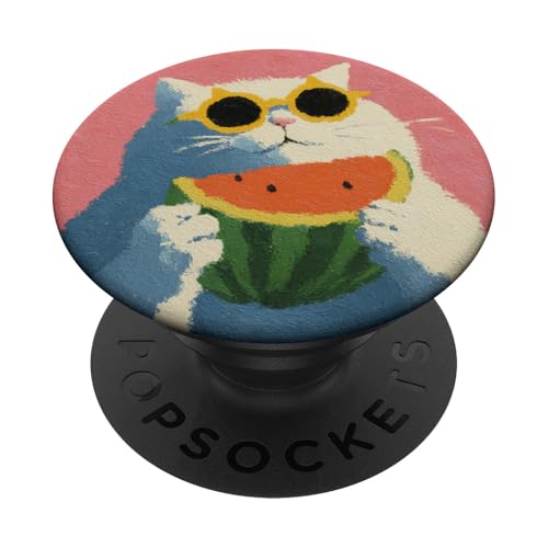 Girly | weiße Katze | Sonnenbrille | schwarze Katze mit Wasserzitrone PopSockets Klebender PopGrip Girly | weiße Katze | Sonnenbrille | schwarze Katze mit Wasserzitrone PopSockets Klebender PopGrip von black / white cat cute theme