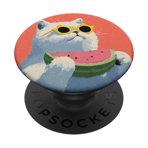 Girly | weiße Katze | Sonnenbrille | schwarze Katze mit Wasserzitrone PopSockets Klebender PopGrip Girly | weiße Katze | Sonnenbrille | schwarze Katze mit Wasserzitrone PopSockets Klebender PopGrip von black / white cat cute theme