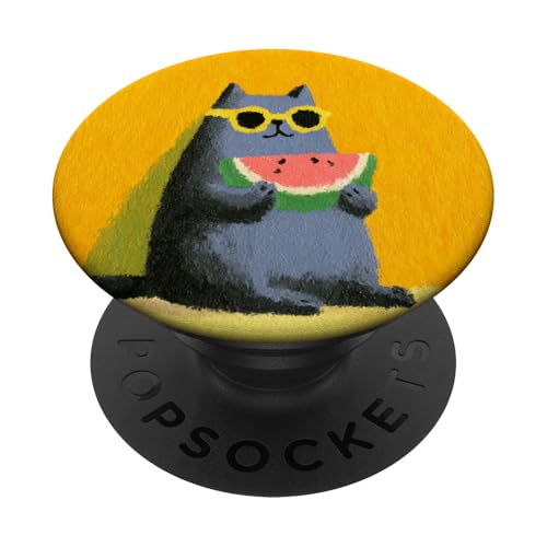 Girly | weiße Katze | Sonnenbrille | schwarze Katze mit Wasserzitrone PopSockets Klebender PopGrip Girly | weiße Katze | Sonnenbrille | schwarze Katze mit Wasserzitrone PopSockets Klebender PopGrip von black / white cat cute theme