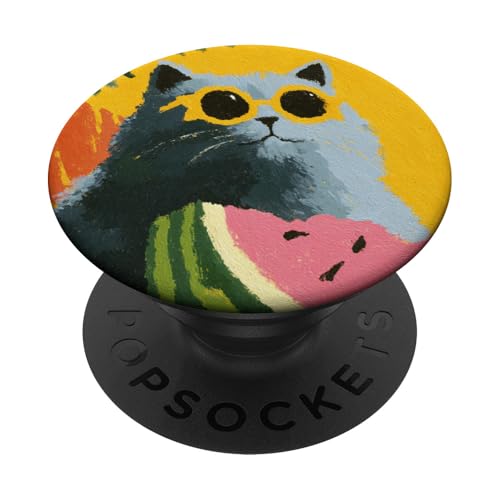 Girly | weiße Katze | Sonnenbrille | schwarze Katze mit Wasserzitrone PopSockets Klebender PopGrip Girly | weiße Katze | Sonnenbrille | schwarze Katze mit Wasserzitrone PopSockets Klebender PopGrip von black / white cat cute theme